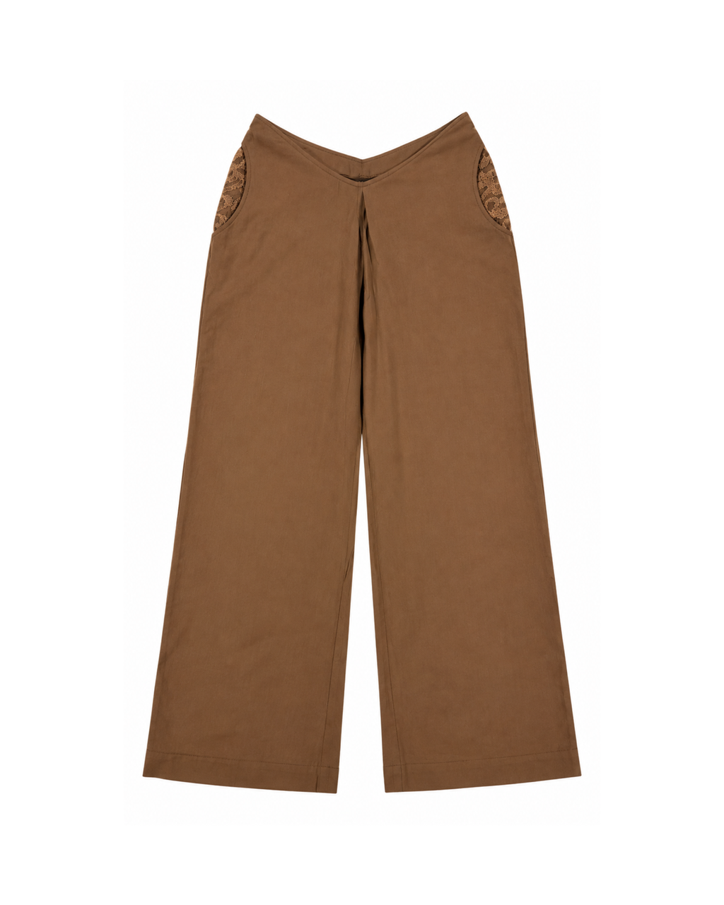 Brown Net Detail Pants