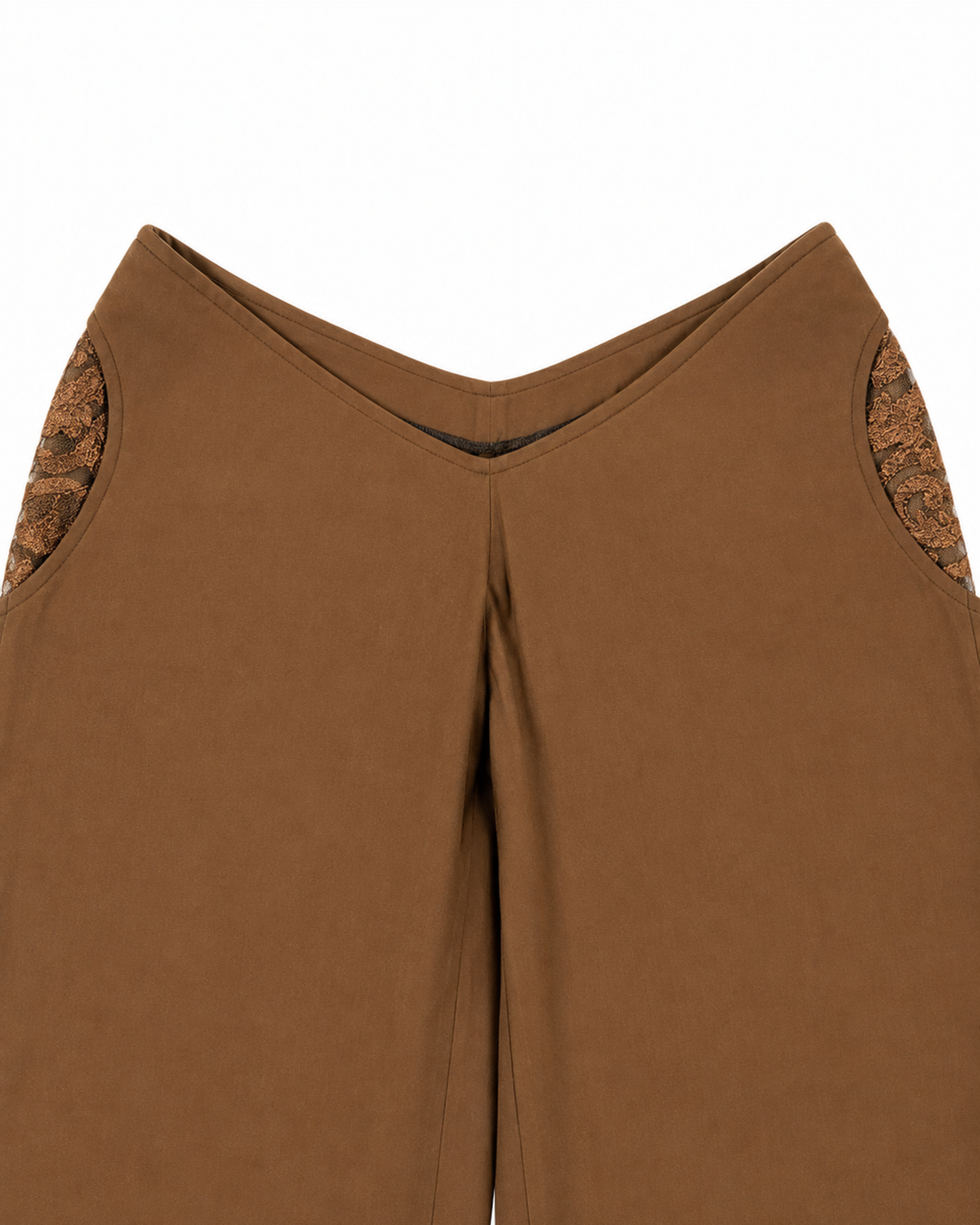 Brown Net Detail Pants