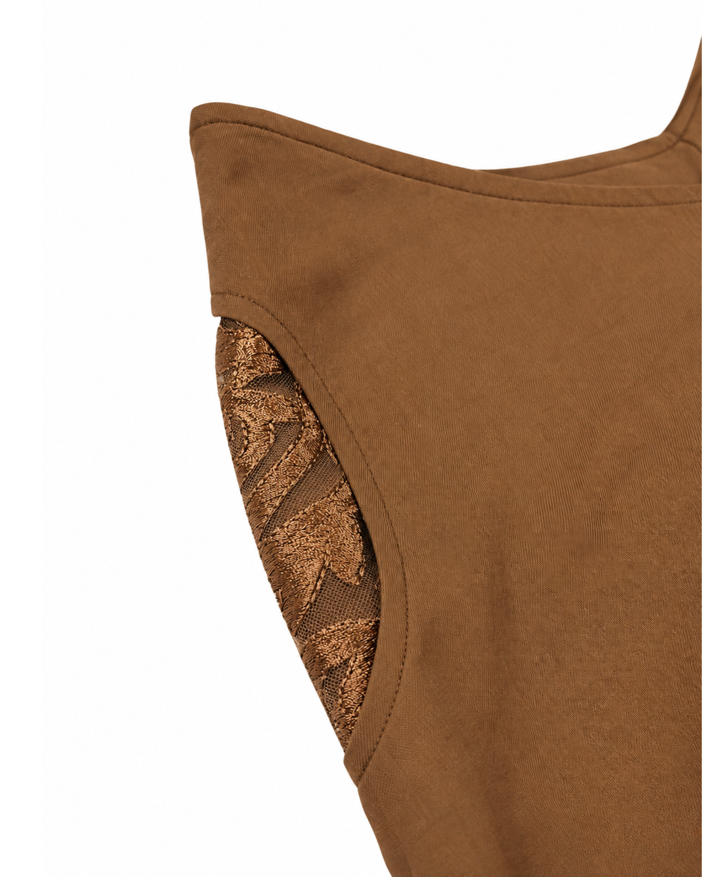 Brown Net Detail Pants