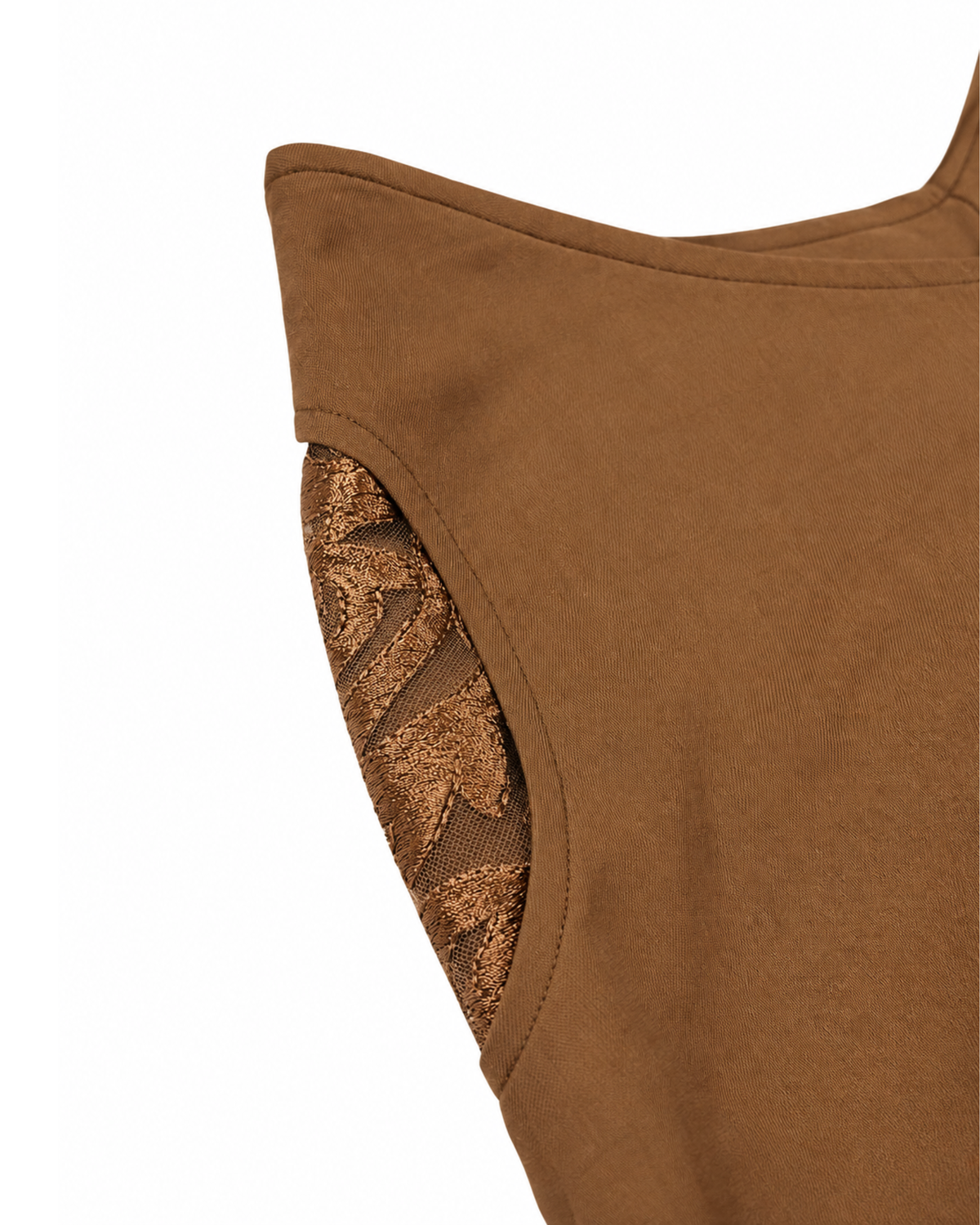 Brown Net Detail Pants