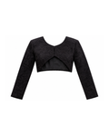 Black on Black Embroidered Cropped Jacket