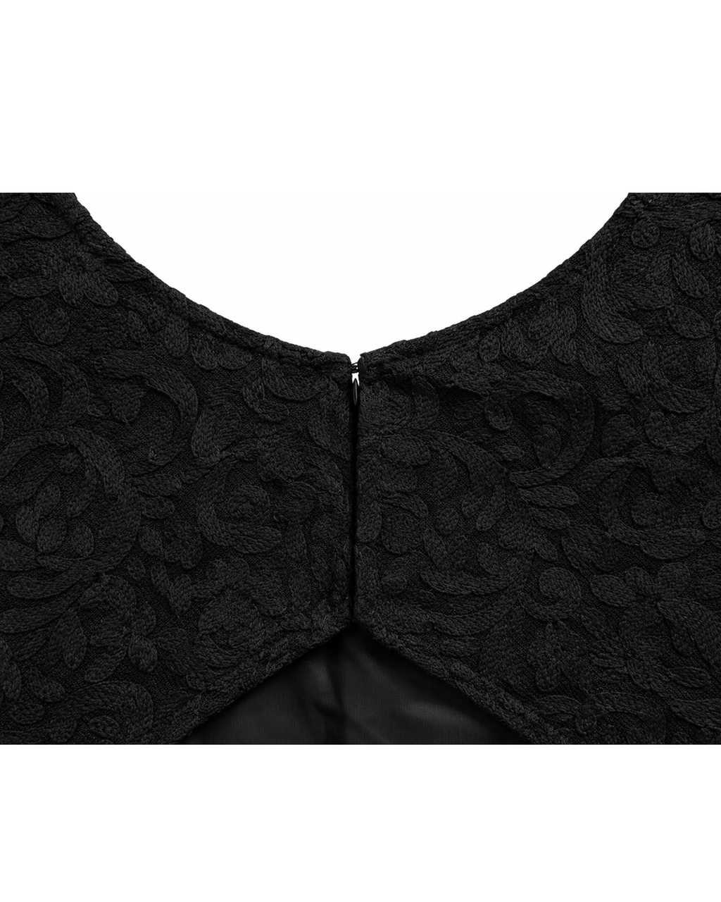 Black on Black Embroidered Cropped Jacket