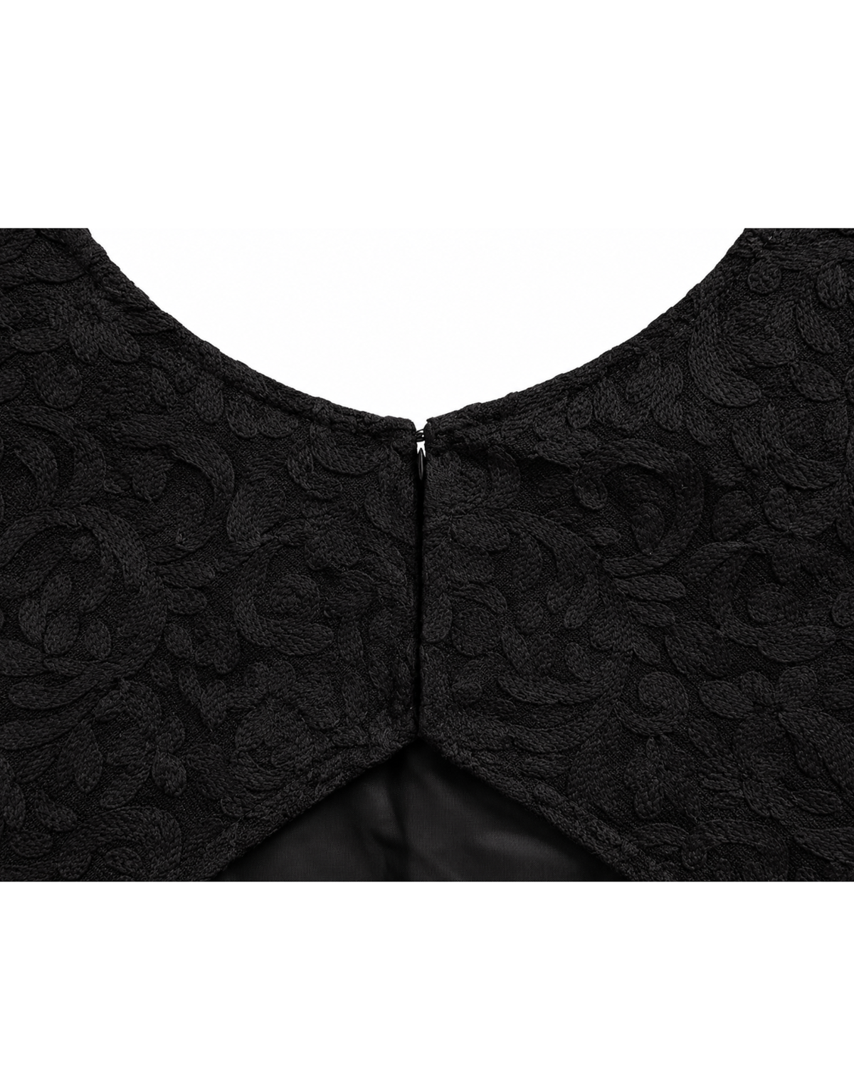 Black on Black Embroidered Cropped Jacket
