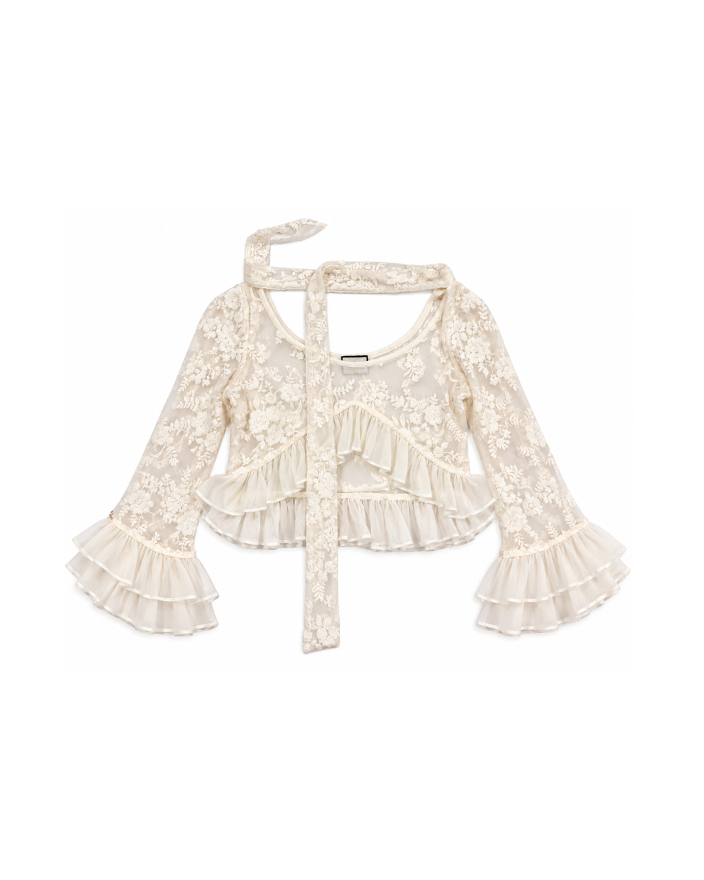 White Net Layered Top