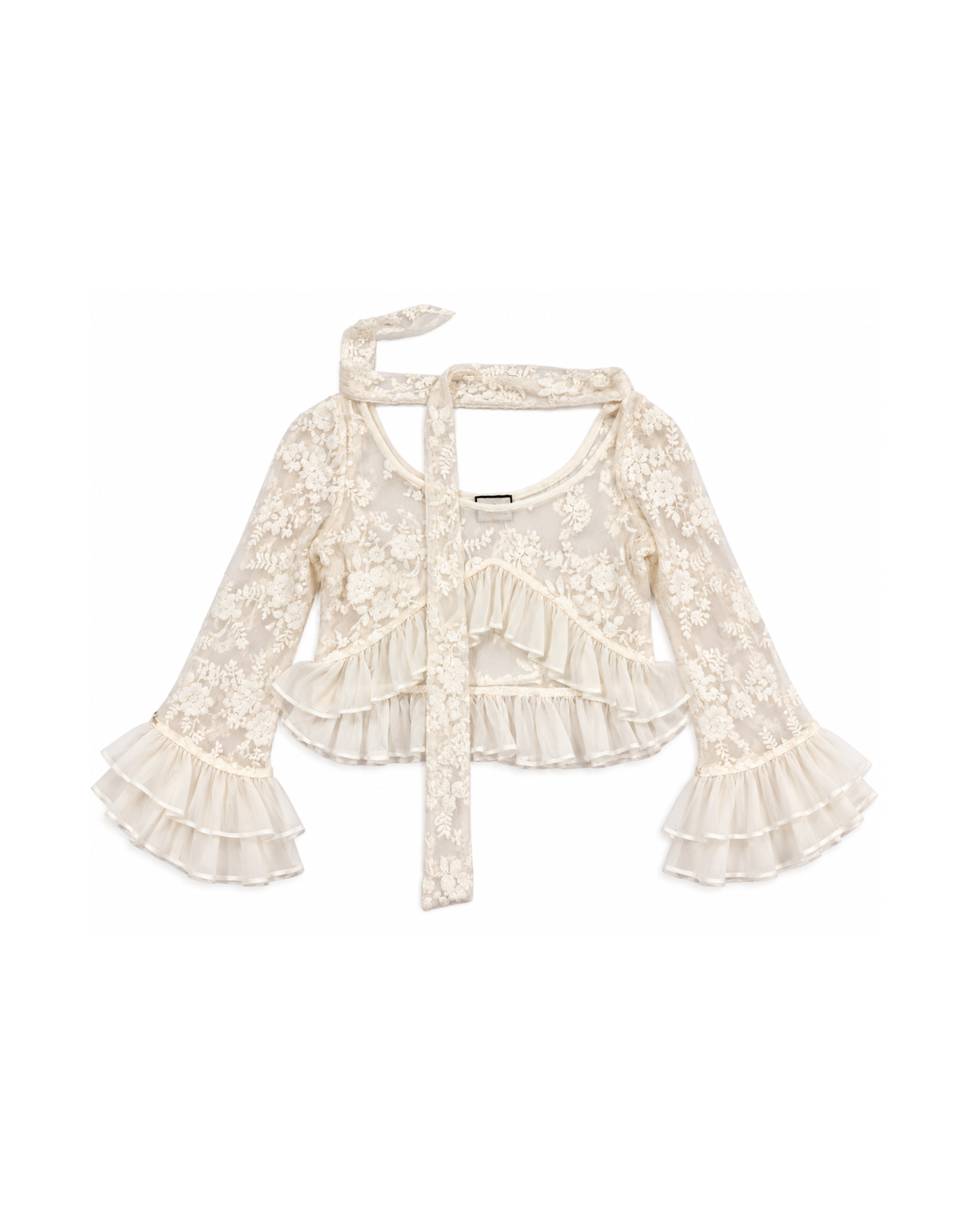 White Net Layered Top