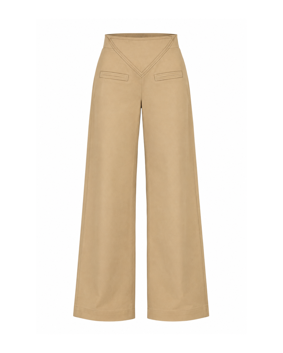 V-Waist Twill Trousers