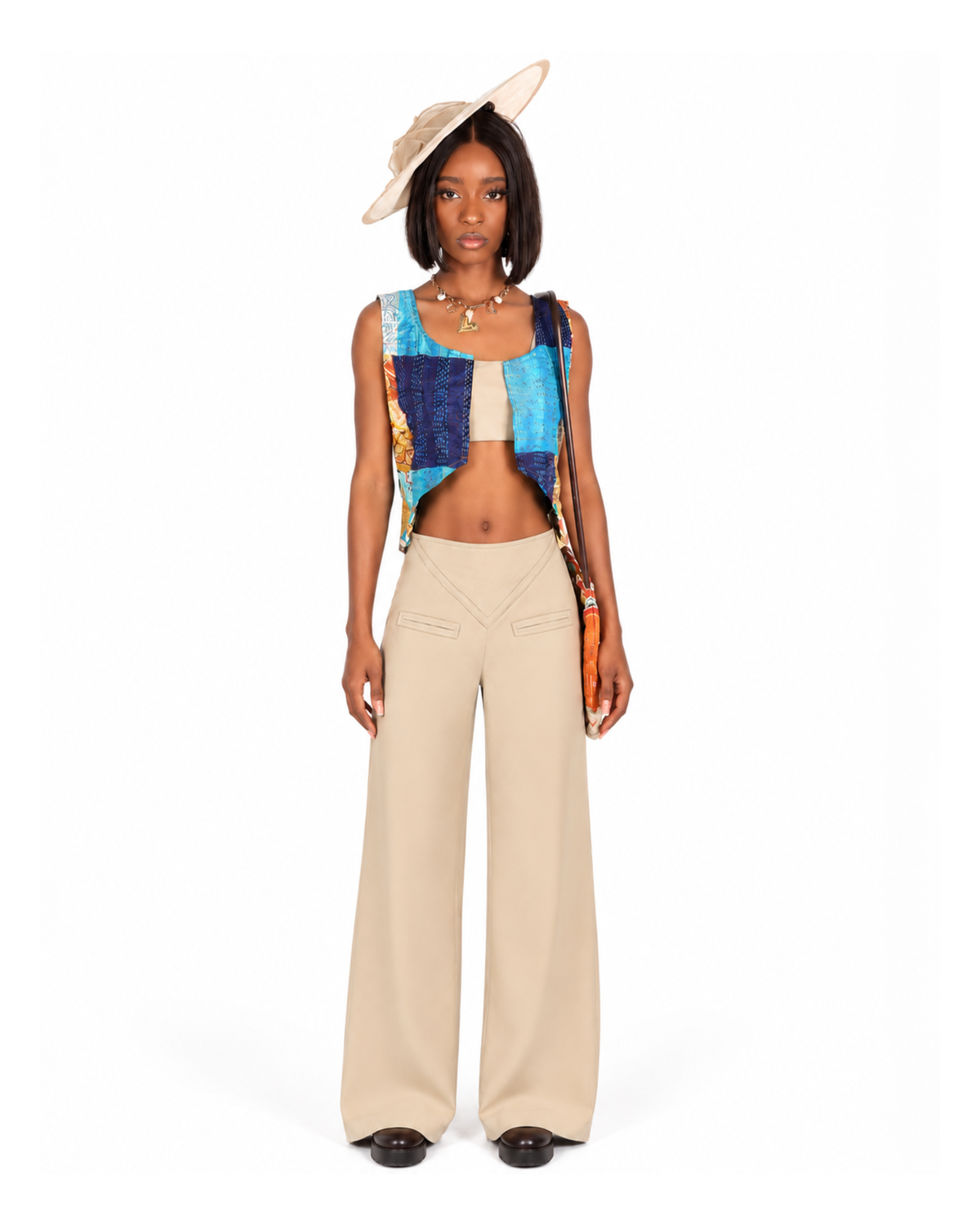 V-Waist Twill Trousers