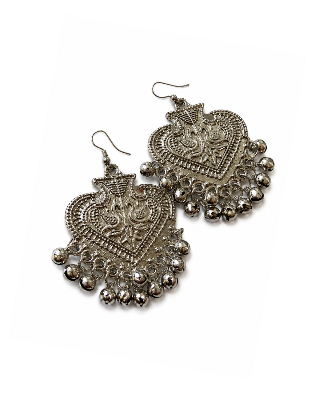 Heart Jhumka Earrings