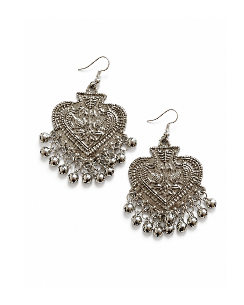 Heart Jhumka Earrings