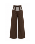 Sheer Panel Wide-Leg Trousers