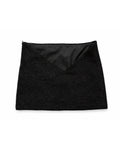 Black on Black Embroidered Mini Skirt
