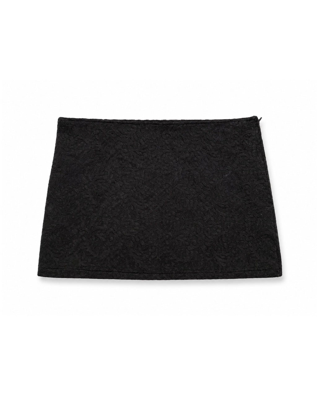 Black on Black Embroidered Mini Skirt