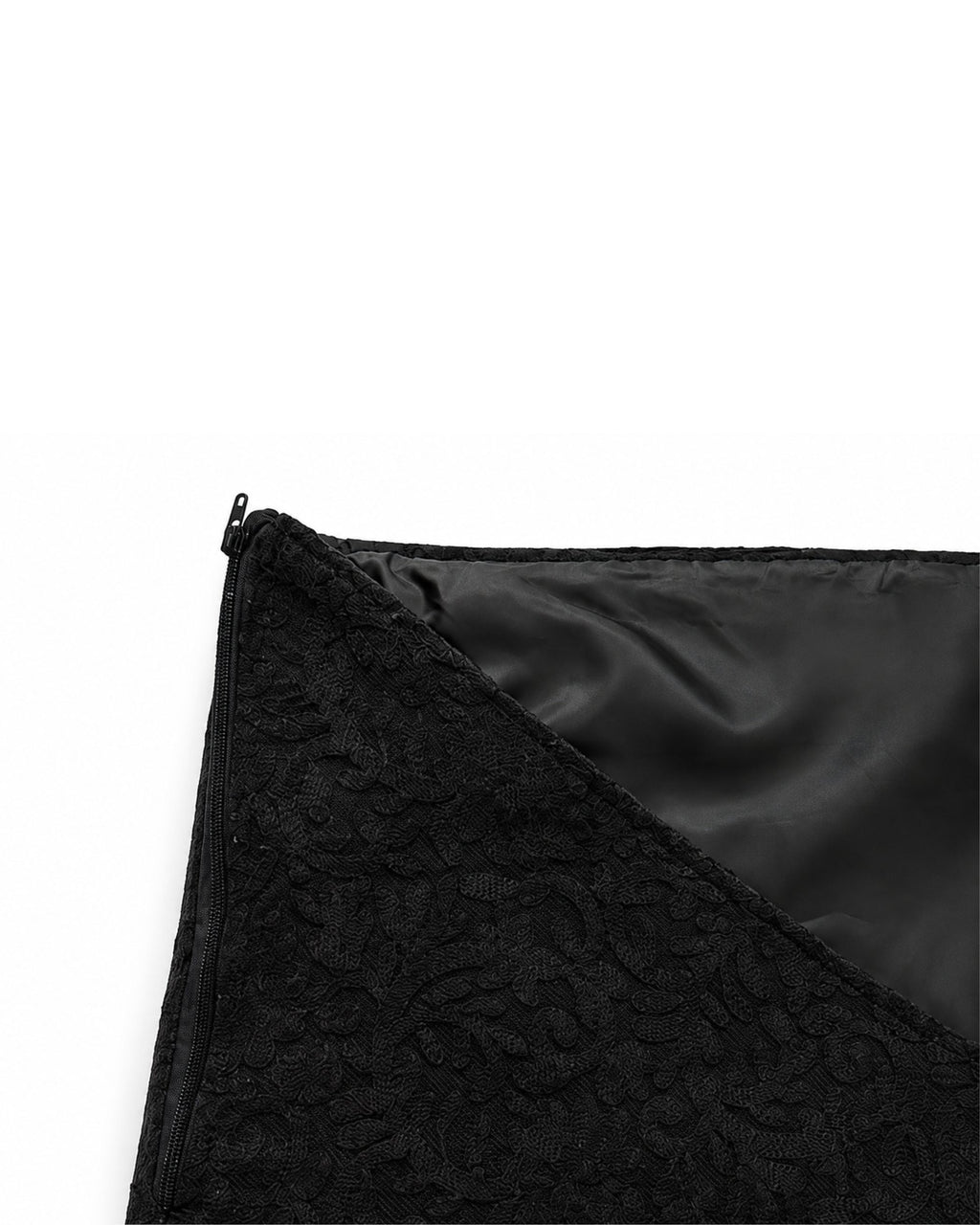 Black on Black Embroidered Mini Skirt