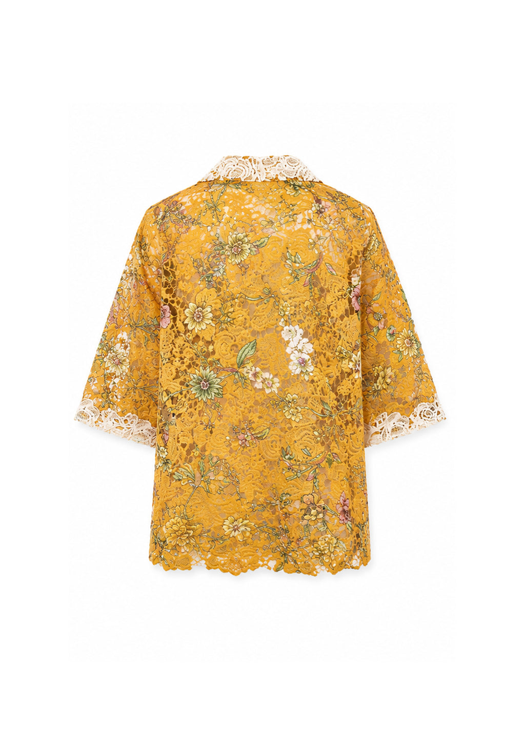 Yellow Bloom Lace Overshirt